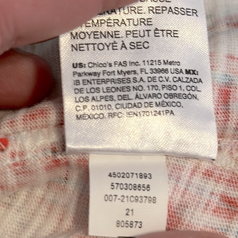 Chico’s Petite Ikat Button-Back Slub Tee Vanity Size 3/US XL #570308662 - Picture 12 of 12
